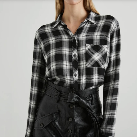 Rails Blue/WhiteHunter Green Plaid Flannel Button up Shirt Women's Size S - Picture 2 of 10